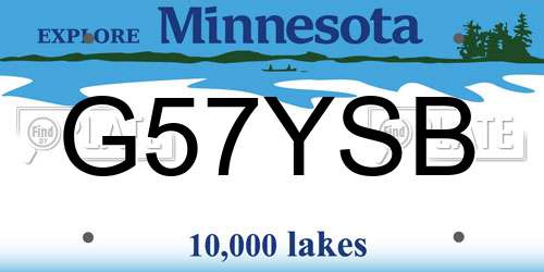 G57YSB Minnesota License Plate