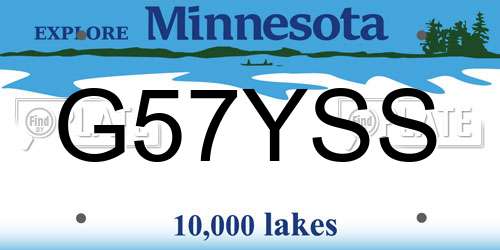G57YSS Minnesota License Plate