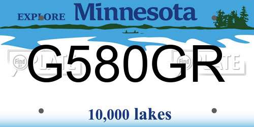 G580GR Minnesota License Plate
