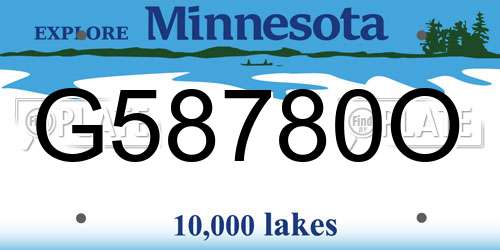 G58780O Minnesota License Plate