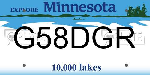 G58DGR Minnesota License Plate