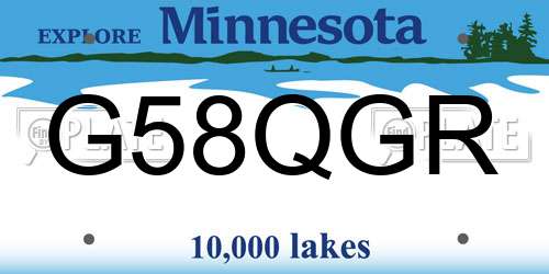 G58QGR Minnesota License Plate