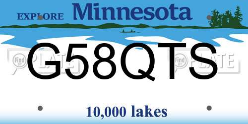 G58QTS Minnesota License Plate