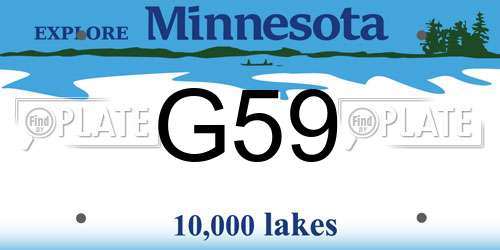 G59 Minnesota License Plate