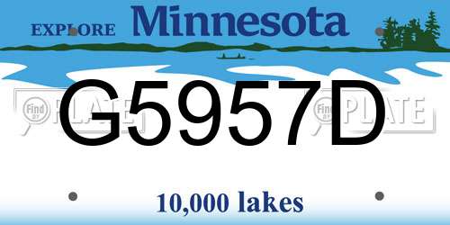 G5957D Minnesota License Plate