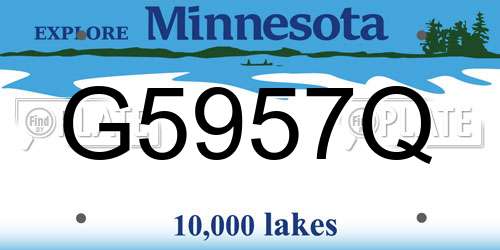 G5957Q Minnesota License Plate