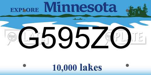 G595ZO Minnesota License Plate