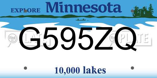G595ZQ Minnesota License Plate