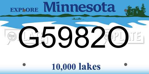 G5982O Minnesota License Plate