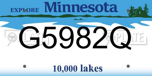 G5982Q Minnesota License Plate