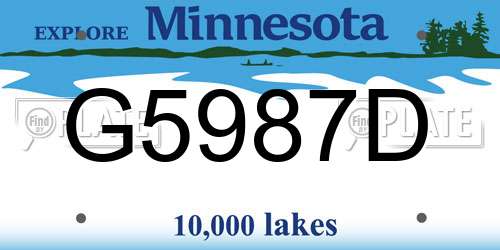 G5987D Minnesota License Plate