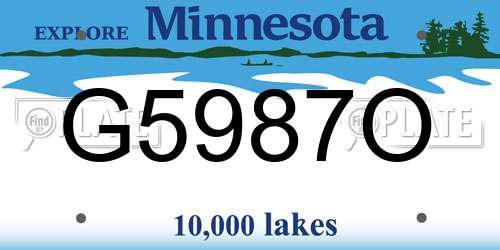 G5987O Minnesota License Plate