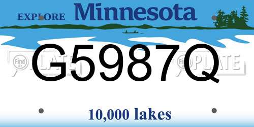 G5987Q Minnesota License Plate