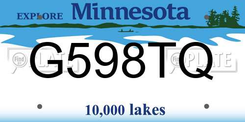 G598TQ Minnesota License Plate