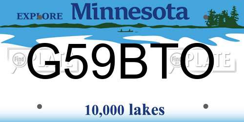 G59BTO Minnesota License Plate