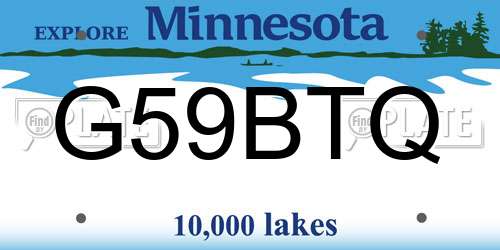 G59BTQ Minnesota License Plate