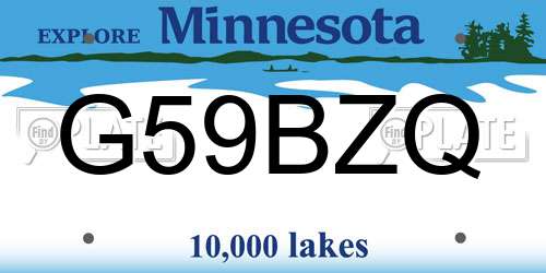 G59BZQ Minnesota License Plate