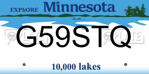 G59STQ Minnesota License Plate