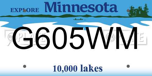 G605WM Minnesota License Plate