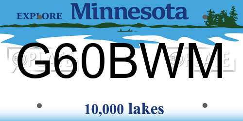 G60BWM Minnesota License Plate