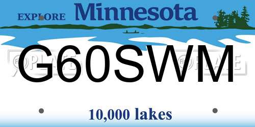 G60SWM Minnesota License Plate