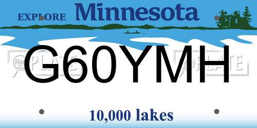 G60YMH Minnesota License Plate