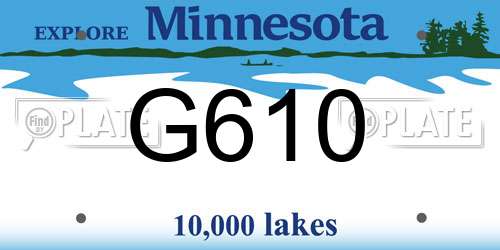 G610 Minnesota License Plate