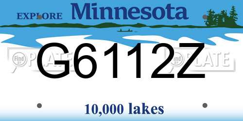 G6112Z Minnesota License Plate
