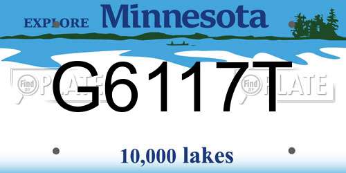G6117T Minnesota License Plate