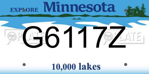 G6117Z Minnesota License Plate