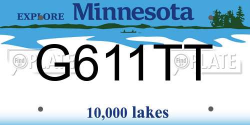 G611TT Minnesota License Plate