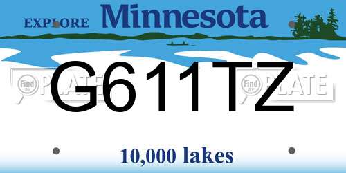 G611TZ Minnesota License Plate