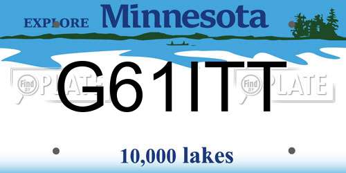 G61ITT Minnesota License Plate