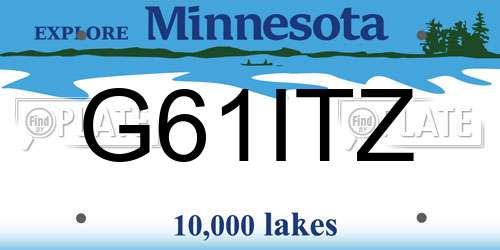 G61ITZ Minnesota License Plate