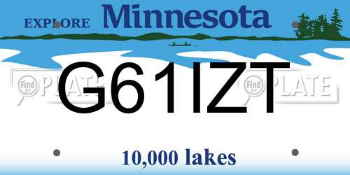 G61IZT Minnesota License Plate
