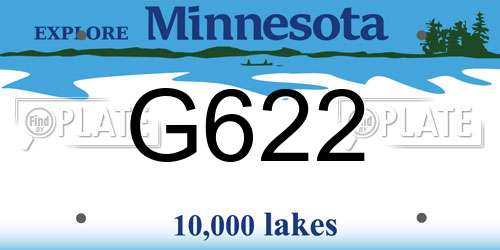 G622 Minnesota License Plate