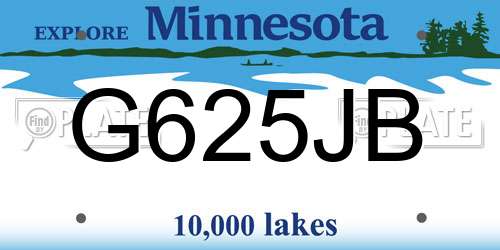 G625JB Minnesota License Plate