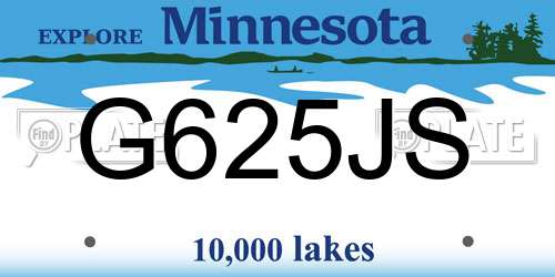 G625JS Minnesota License Plate