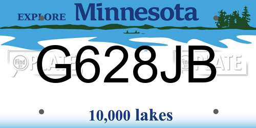 G628JB Minnesota License Plate
