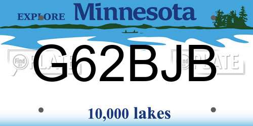 G62BJB Minnesota License Plate