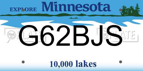 G62BJS Minnesota License Plate