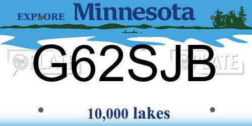G62SJB Minnesota License Plate