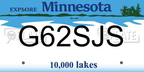 G62SJS Minnesota License Plate