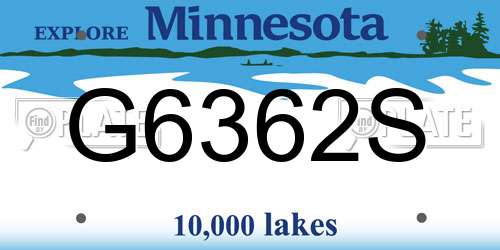 G6362S Minnesota License Plate