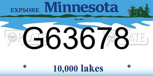 G63678 Minnesota License Plate