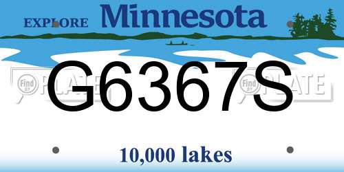 G6367S Minnesota License Plate