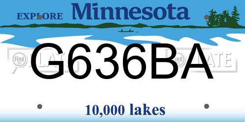 G636BA Minnesota License Plate