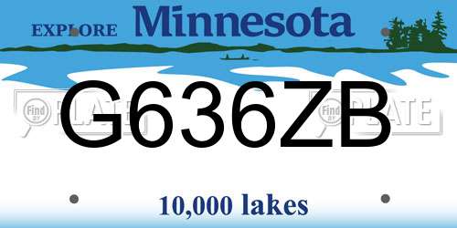 G636ZB Minnesota License Plate