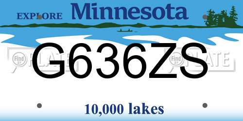 G636ZS Minnesota License Plate