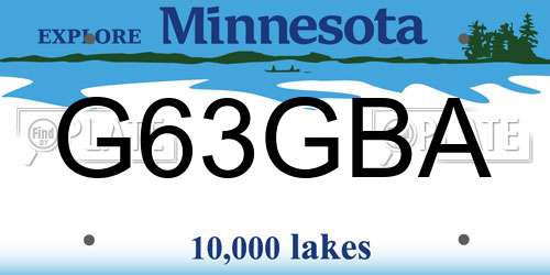 G63GBA Minnesota License Plate